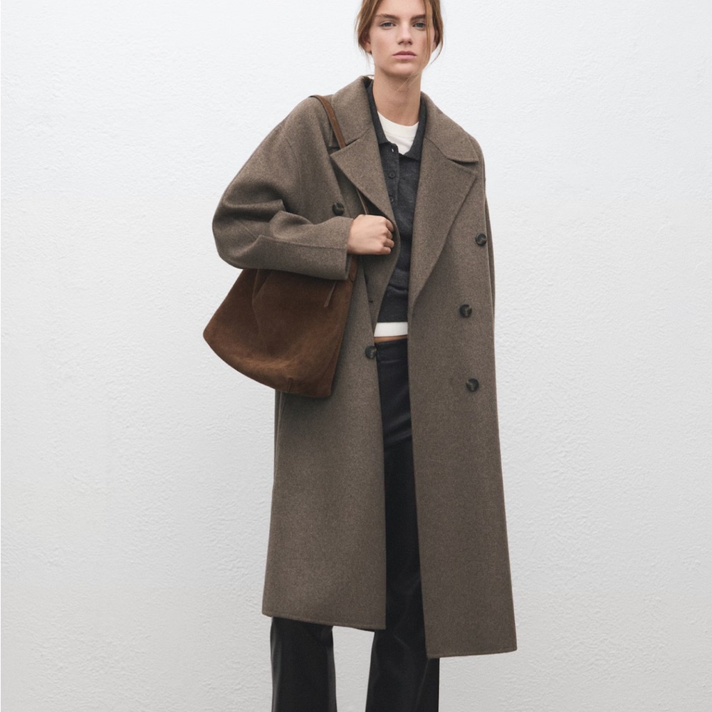MANGO Handmade Oversized Wool Coat in excellent gently worn condition